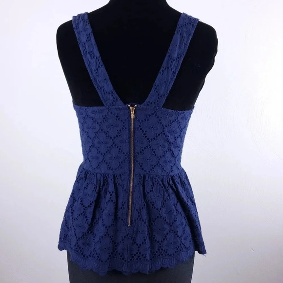 Lilly Pulitzer Navy Ashton Eyelet Tank Top - Picture 3 of 11